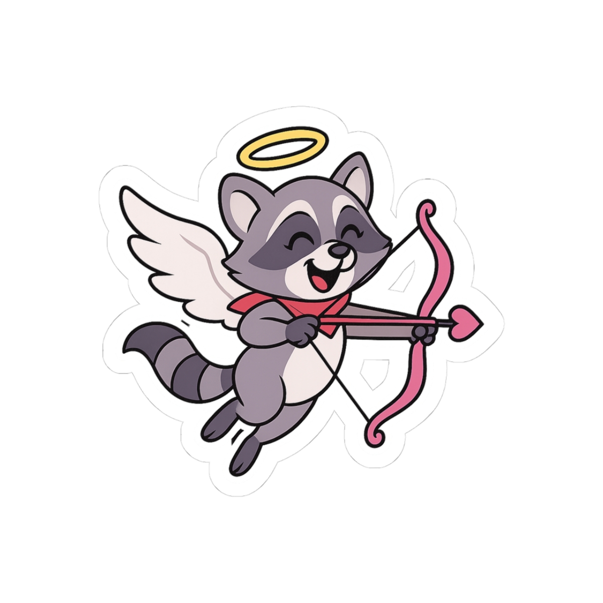 Cupid Rambley Raccoon Sticker